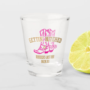 Pink Gold Gettin' Hitched Shot Glass