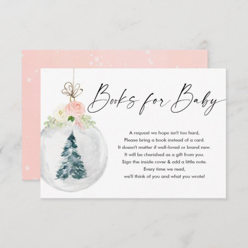 Pink gold girl Christmas tree books for baby Enclo Enclosure Card