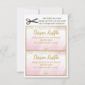 Pink Gold Girls Diaper Raffle Tickets (Front)