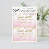 Pink Gold Girls Diaper Raffle Tickets (Standing Front)