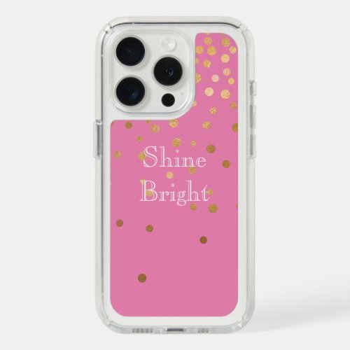 Pink Gold Glam Confetti Dots iPhone 15 Pro Case