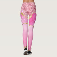 Glitter Blush Small Hearts Pink Rose Gold Sparkly Leggings