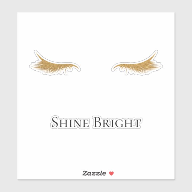 Pink Gold Glam Glitter Eyelashes Sticker (Sheet)