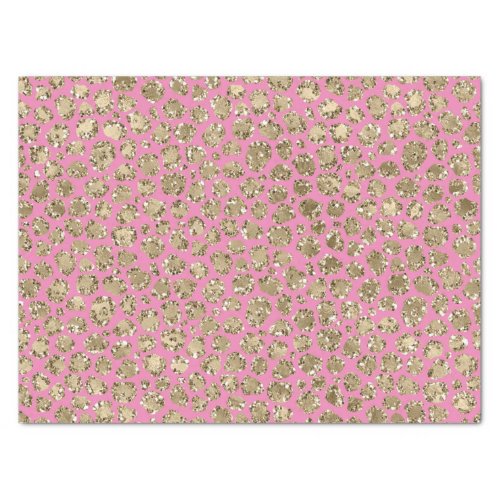 Pink Gold Glam Glitter Leopard   Tissue Paper