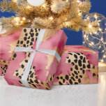 Pink Gold Glam Leopard Wrapping Paper