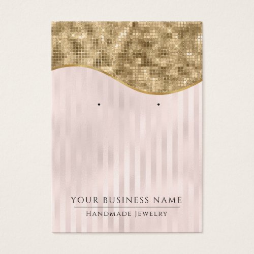 Pink Gold Glam Stripes Earring Display Cards