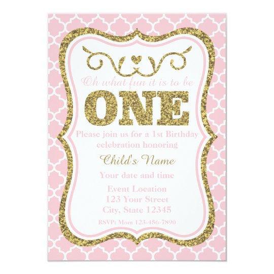 Glitter 1St Birthday Invitations 9