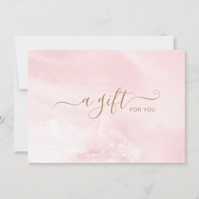 Pink Gold Glitter Agate Business Gift Certificate (Front)