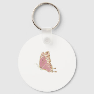 Pink Gold Glitter Butterfly Aesthetic Keychain