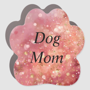 Pink & Gold Glitter Car Magnet