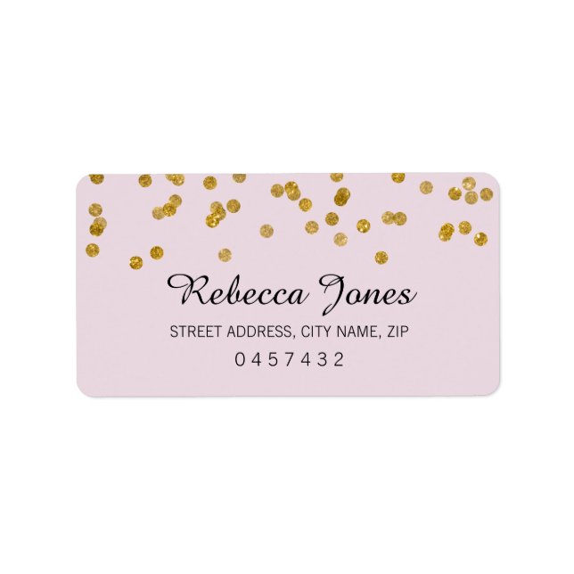 Pink Gold Glitter confetti Address Labels (Front)