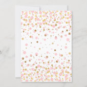 Pink Gold Glitter Confetti Girl Eighth Birthday Invitation (Back)