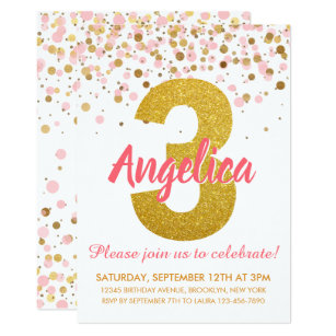 third birthday invitations zazzle