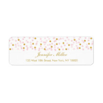 Pink & Gold Glitter Confetti Return Address Labels
