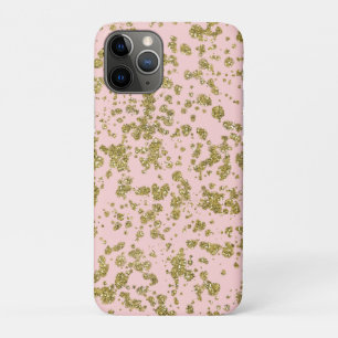 Pink & Gold Glitter Girly Glam Modern Splatter iPhone 11 Pro Case