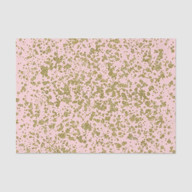 Pink & Gold Glitter Girly Glam Modern Splatter Tissue Paper (Front)