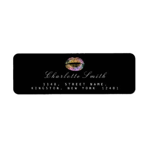Pink Gold  Glitter Lips Kiss Makeup White  RSVP Label