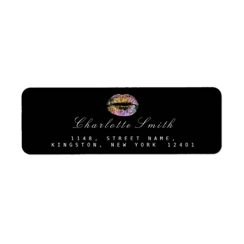 Pink Gold  Glitter Lips Kiss Makeup White  RSVP Label