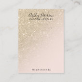 Pink  gold glitter ombre jewelry earring display business card (Front)