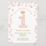 Pink Gold Glitter Princess 1st Birthday Invitation
