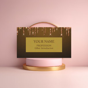Pink Gold Glitter Sparkle Business Card
