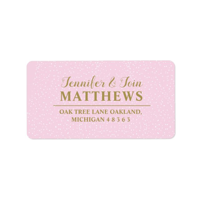 Pink Gold Glitter Sparkle monogram wedding Label (Front)