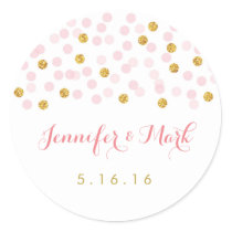 Pink & Gold Glitter Wedding Stickers