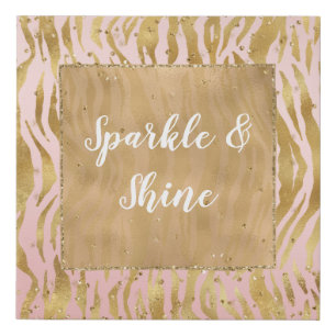 Pink Gold Glitz Sparkle Zebra Print