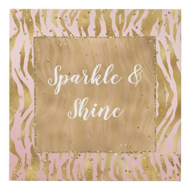 Pink Gold Glitz Sparkle Zebra Print        (Front)
