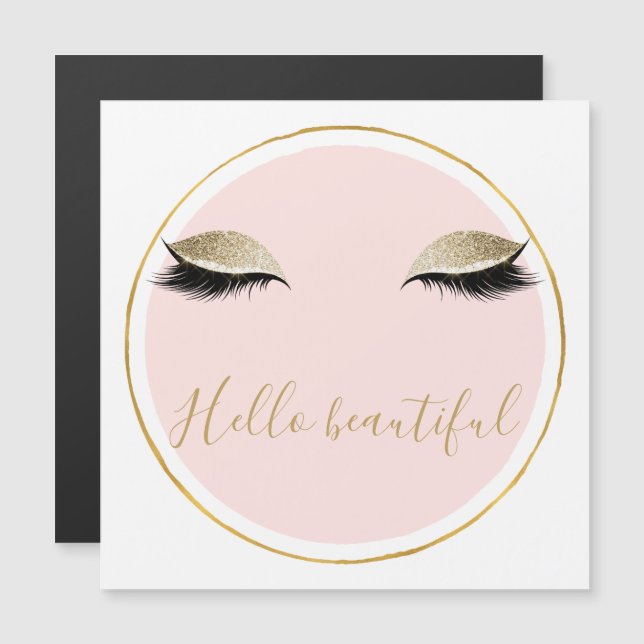 Pink Gold Glitzy Black Eyelashes (Front/Back)