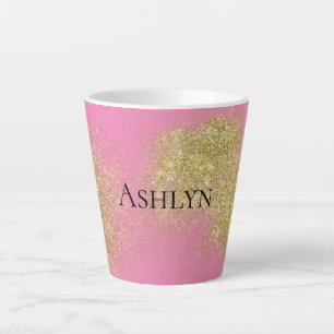Pink Gold Glitzy Glitter Latte Mug