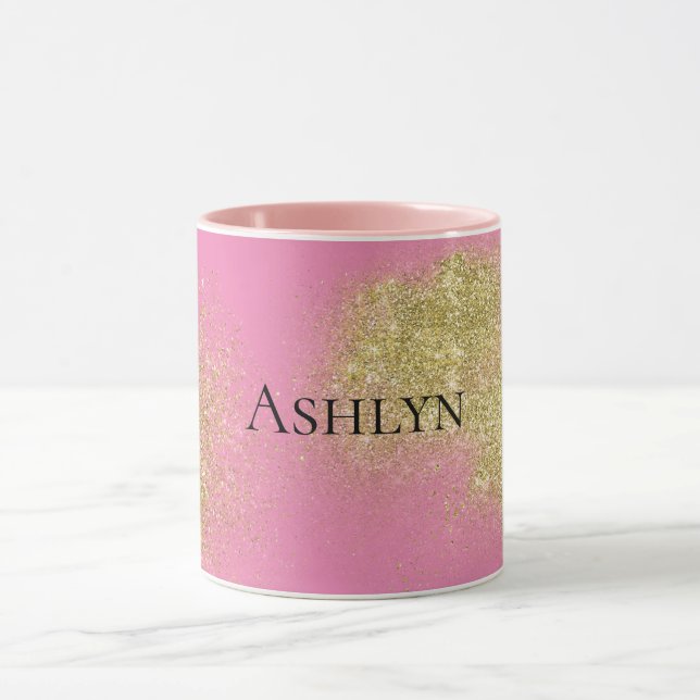 Pink Gold Glitzy Glitter   Mug (Center)