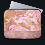 Pink Gold Gold Glitter and Sparkle Marble Laptop Sleeve<br><div class="desc">Pink Rose Gold Glitter and Sparkle Marble Sleeve. The Pink and Gold Marble Sleeve is perfect for the girl that loves rose gold and sparkle.</div>