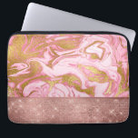 Pink Gold Gold Glitter and Sparkle Marble Laptop Sleeve<br><div class="desc">Pink Rose Gold Glitter and Sparkle Marble Sleeve. The Pink and Gold Marble Sleeve is perfect for the girl that loves rose gold and sparkle.</div>