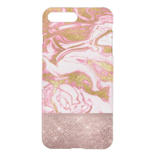 Pink Gold Gold Glitter and Sparkle Marble iPhone 8 Plus/7 Plus Case