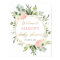 Pink gold greenery baby shower welcome sign