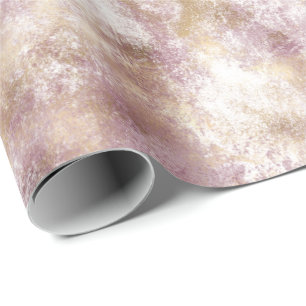 Pink Gold Grunge Abstract Wrapping Paper