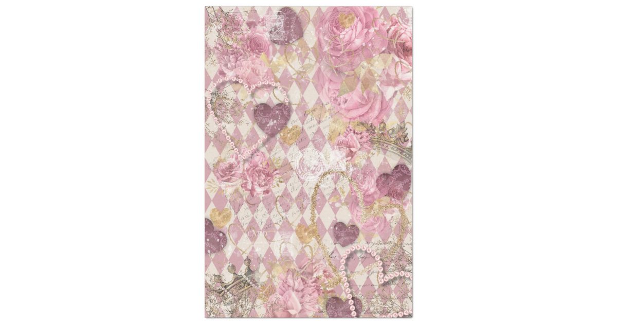 Botanical Violets Pressed Flower Vintage Tissue Paper