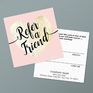 Pink Gold Heart Beauty Salon Loyalty Referral