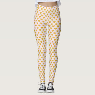 Pink & Gold Hearts Women's Leggings