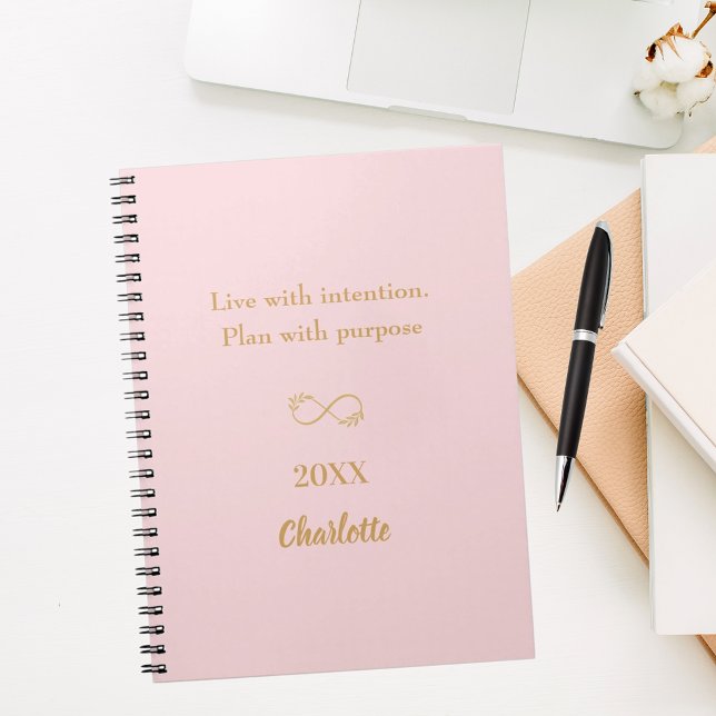 Pink gold inspirational quote notebook (Creator Uploaded)