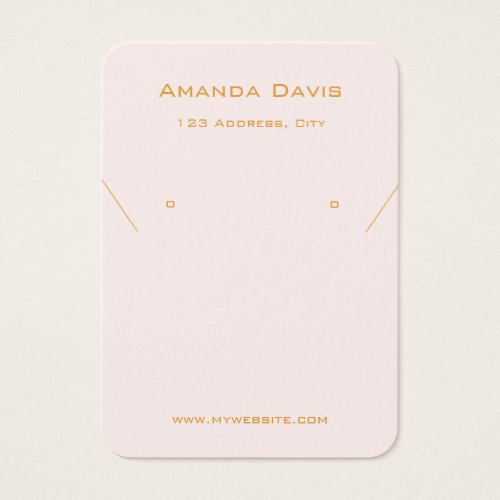 Pink gold jewelry earrings photo QR display card