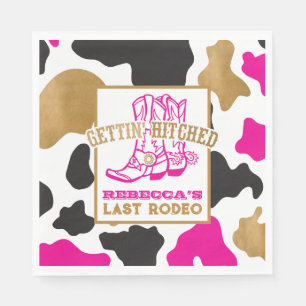 Pink Gold Last Rodeo Bachelorette Party Napkins