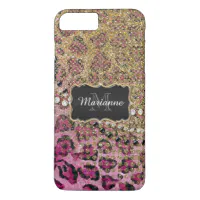 Luxury Bling Case for iPhone Samsung Cute Girly Animal Print 