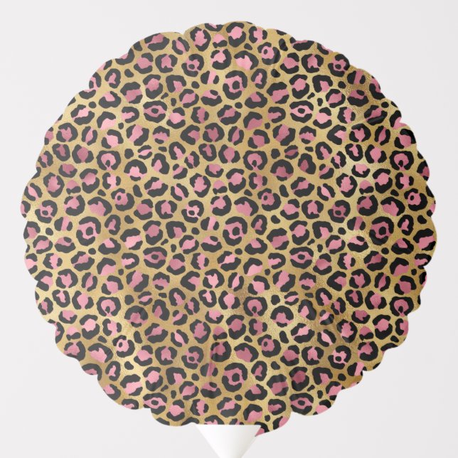 Pink & Gold Leopard Animal Print, Leopard Gift Balloon (Front)