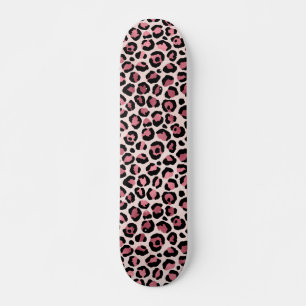 Pink & Gold Leopard Animal Print, Leopard Gift Skateboard