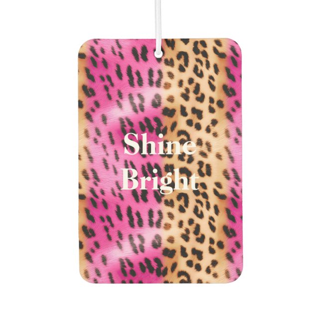 Pink Gold Leopard Print Air Freshener (Front)