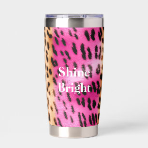 Pink Gold Leopard Print Insulated Tumbler