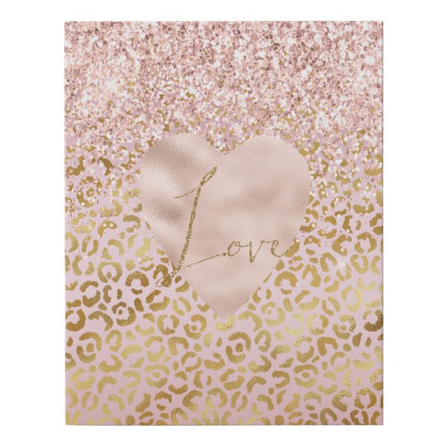 Pink Gold Leopard Print Love Blush Glitter  (Front)
