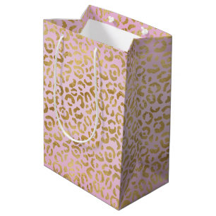 Pink Gold Leopard Print Medium Gift Bag